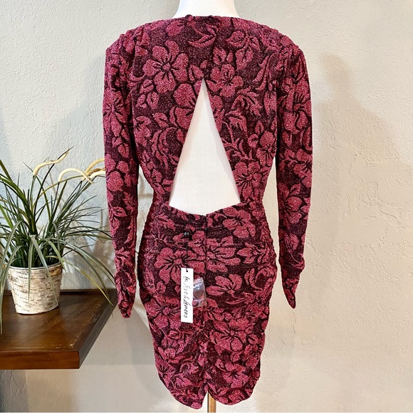 NWT FOR LOVE & LEMONS Shailee Mini Dress In Mulberry, S - Picture 6 of 15